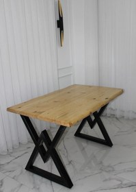 Resim Ahşap Masa Masif Masa Doğal Ağaç Masa Kütük Masa Mutfak Masası 80x180 