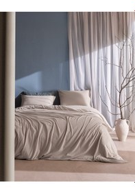 Resim Madame Coco Marlene Tek Kişilik %100 Pamuk Penye Lastikli Nevresim Takımı - Bej 8684427198971 Ekru 