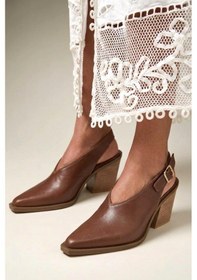 Resim Fox Shoes U654304203 Kahverengi Hakiki Deri Western Topuklu Ayakkabı 