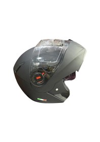 Resim Free-M 961 Mat Siyah Güneş Vizörlü Çene Açılır Kask Modeli 