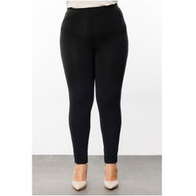 Resim Kadın Beli Lastikli Tayt Pantolon-siyah SiYAH 