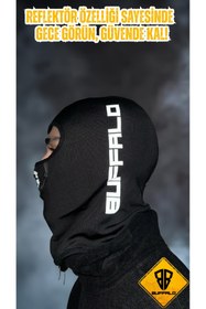 Resim Buffalo Bandana 4 Mevsim Reflektör Gözü Açık Maske Boyunluk Maske Balaklava 