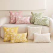 Resim 1 adet Çağdaş Tarzı Yabani Çiçek Nakışlı Yastık Kılıfı - Polyester, Makinede Yıkanabilir, Fermuar Kapatma, Tüm Mevsimler İçin İç Mekan Dekoru, Koltuk ve Yatak İçin Mevsimsel Ev Dekoru | Çiçek Desenli Yastık | Dayanıklı Polyester 