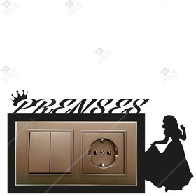Resim Çocuk Odası Prenses Figürlü Çiftli Priz Çerçevesi Dekorasyon 