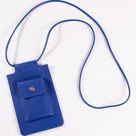 Resim DK LEATHER Lacivert Omuz Askılı Küçük Telefon Çantası Kılıfı / Tüm Telefonlarla Uyumlu Yürüyüş Çantası 