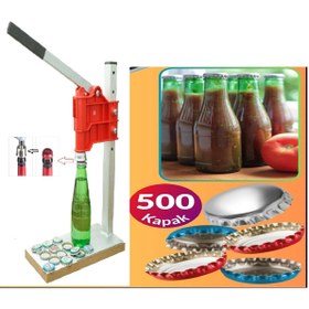 Resim başarı ortopedi Konserve Yapımı Soda Kapağı Kapatma Makinesi Presi ve 500 Adet Soda Kapağı 