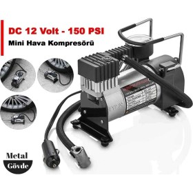Resim Eyp Mini Metal Gövdeli Hava Kompresörü Lastik Şişirme Çakmak Girişli 12 Volt 
