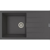 Resim Polex Cristalüx Granit Evye P-SX1 Antrasit Tezgah Altı Ve Tezgah Üstü Mutfak Evyesi 86x49.5 CM 