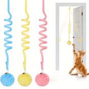 Resim Zil Çalan 3 Adet Geri Çekilebilir Kedi Oyuncakları - Renkli Elastik İpler ve Kabarık Toplar ile Etkileşimli Oyun, İç Mekan Egzersizi & Zihinsel Uyarım için - Dayanıklı Peluş Malzeme, Tüm Kedi Irkları için Pil Gerektirmez, Oynaklı Tasarım | Yumuşacık Pati Dostu Dokusu, Kedi Oyuncağı 