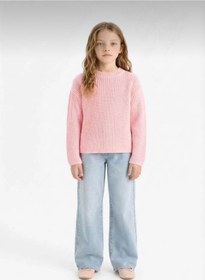 Resim LUSHİGO Unisex Çocuk Triko Bisiklet Yaka Selanik Örgü Kazak 