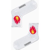 Resim Carnaval Socks Alev Desenli Desenli Renkli Spor Çorap 