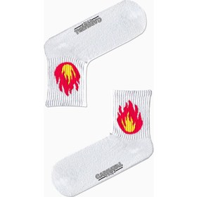 Resim Carnaval Socks Alev Desenli Desenli Renkli Spor Çorap 