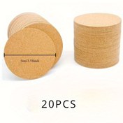 Resim Değer Paketi 20 Adet Mantar Ped, Isı Yalıtım Ped, Küçük Coaster Set Yuvarlak Coaster, Çap 90mm, Kalınlık 3mm, Restoranlar, Kafeler Için Uygun 