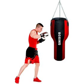 Resim Spor Byfit Salon Tipi Özel Tasarım Aparkat Boks Torbası Kırmızı - Siyah 