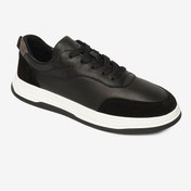 Resim Greyder Erkek Siyah Gri Hakiki Deri Sneaker Ayakkabı 4Y1SA17511 