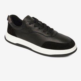 Resim Greyder Erkek Siyah Gri Hakiki Deri Sneaker Ayakkabı 4Y1SA17511 