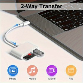 Resim USB Type-C SD/TF Hafıza Kartı Okuyucu, OTG USB Veri Kablosu Micro TF Kart Okuyucu Adaptörü, Kamera Adaptörü Hafıza Kartı Veri Transferi for iphone Android Windows Laptop Telefon için 