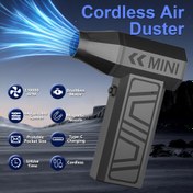 Resim Arabalar için Kablosuz Hava Temizleyici - USB Şarj Edilebilir, 130000 RPM Turbo Jet Fan, Fırçasız Motorlu 4 Hız Ayarlı Elektrikli Hava Üfleyici, Verimli Temizlik için Kompakt Cep Boyutunda Tasarım, Araba Temizleme Aracı | Şık Gadget | Type-c Şarj 