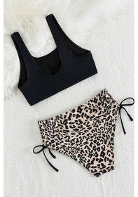 Resim Angelsin Leopar Yanlardan Büzgü Ayarlama Detaylı Bikini Altı 001 