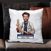 Resim En Başarılı Erkek Ortopedi Doktoru Karikatürlü Yastık 