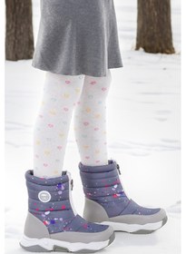 Resim Kiko Kids Mars Fermuarlı Kız Çocuk Kar Botu Füme - Fuşya Füme - Fuşya 