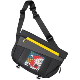 Resim Divoom Pixoo Slingbag-V Siyah Ledli Ekran APP Kontrollü Postacı Çantası-Su Geçirmez 