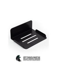 Resim Metal Çok Fonksiyonlu Sabunluk Paslanmaz Siyah El Sabunluğu Siyah 