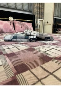 Resim Nivemeshome Lila Desenli 200x230 Tek Pike Örtüsü Çift Kişilik Lila 