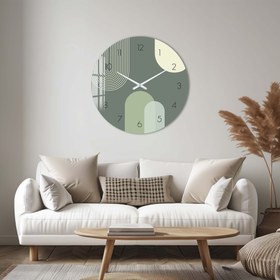 Resim Puffy Yeşil - Cam Duvar Saati - 100 cm / Altın 
