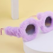 Resim Kadınların dans partisi gözlükleri için yuvarlak çerçeve peluş gözlükler moda gözlükleri 