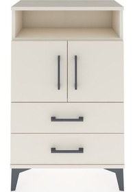 Resim Arges Komodin 2 Raflı 2 Çekmeceli 2 Kapaklı 60x30x96 Aytaşı-a... Aytaşı 