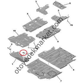 Resim Peugeot 2008 (2020-2023) Motor Alt Yağ Karter Koruma Sacı Sol Bağlantı Ayağı (Orijinal) 