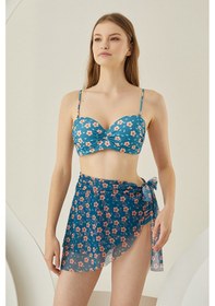 Resim Loya Kadın Renkli Tiny Flower Yandan Bağlamalı Pareo Etek Çok Renkli 