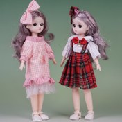 Resim 1 adet Anime temalı Moda Prenses Bebek, Çıkarılabilir Kıyafetli BJD Bebek, Kız Çocukları Doğum Günü ve Yeni Yıl Hediyesi için İdeal, Ana Malzeme PVC 