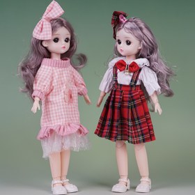 Resim 1 adet Anime temalı Moda Prenses Bebek, Çıkarılabilir Kıyafetli BJD Bebek, Kız Çocukları Doğum Günü ve Yeni Yıl Hediyesi için İdeal, Ana Malzeme PVC 