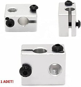 Resim V6 3D Yazıcı Alüminyum Extruder Isıtıcı Blok 1.75/3.0mm Filament Uyumlu 6mm Isıtıcı Yuva 3mm Sensör Yuvası Yedek Parça E3D V5 V6 J-head Makerbot MK7 MK8 