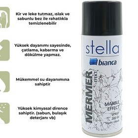 Resim Bianca Stella İnce Mermer Efekt Sprey Boya Siyah 200 Ml 0001 Beyaz 