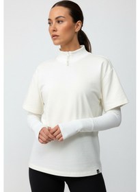 Resim Scorp Chill Kadın Uzun Kollu Koşu Tişörtü Spor Sweatshirt Ekru Standart 