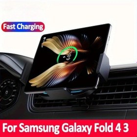 Resim Gateesat Siyah Araç İçi Hızlı Şarj Braketi Otomatik Sıkma Kablosuz Telefon Tutucu Samsung İphone 