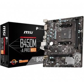 Resim MSI B450M-A Pro Max Sata,M2 Ddr4 3466(OC) Usb 3.2 Dvi Hdmi Ses G.Lan AM4 mATX Anakart 