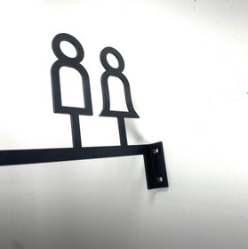 Resim WC Direction Sign - Toilet Sign for Hotel, Café & Restaurant - Women + Men 
