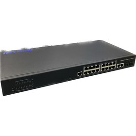Resim Netlink NTL16GM2SFPAF 16 Port 10/100/1000+2*1000 Uplink+2 Sfp L2 Managed Poe Switch 300W 