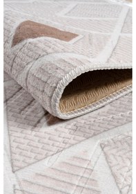 Resim Kaymaz Taban Yıkanabilir Modern Salon Mutfak Oturma Odası Çocuk Odası Halısı 5031 Krem 