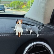 Resim 4 adet Sevimli Kedi Figür Seti, Araba Gösterge Paneli Süsleri, Reçine Simülasyon Kedi Süsleri, Rahat Süsleme 