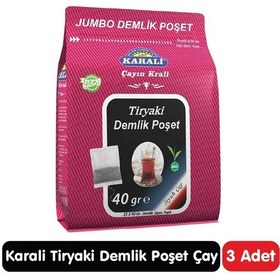 Resim Karali Tiryaki Jumbo Demlik Poşet Siyah Çay 25 40 Gr 3 Paket 