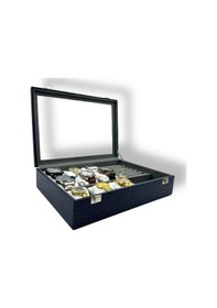 Resim Richbox 9'lu Saat Kombin Bilezik Bileklik Yüzük Broş Kol Düğmesi Takı Saat Kutusu Mango Lacivert Kroko 