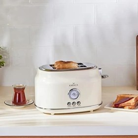 Resim Esmo Home Karaca Retro Ekmek Kızartma Makinesi Krem 
