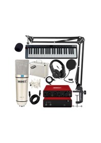 Resim Midex Midi Paket-4 Stüdyo Ekipmanları Seti Ses Kartı Midi Klavye Mikrofon Kulaklık 