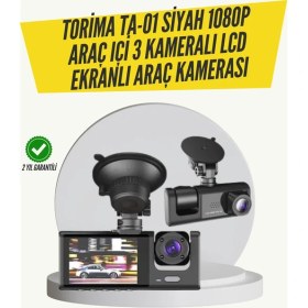 Resim Torima Ta-01 3 Kameralı 1080P Araç Kamerası Siyah 