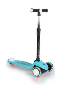 Resim Pro Katlanabilir Ve Yükseltilebilir Işıklı / Ledli Fren Sistemli Çocuk Scooter Turkuaz 